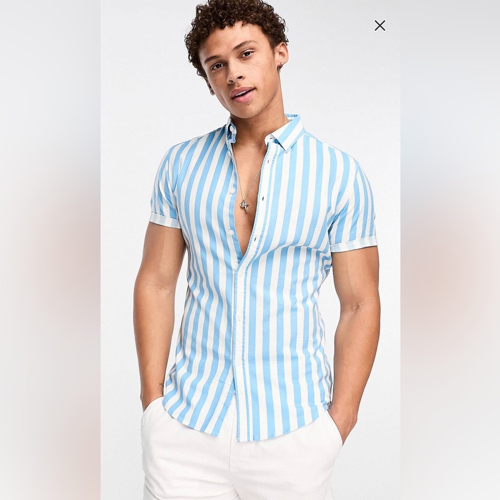 Stretch Skinny Oxford Shirt - Picture 1 of 5